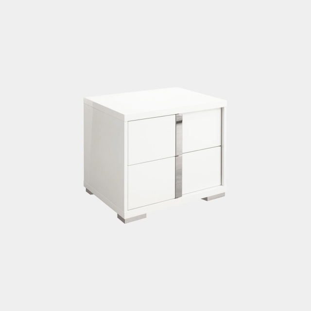 2 Drawer Right Night Stand In White High Gloss - Selina