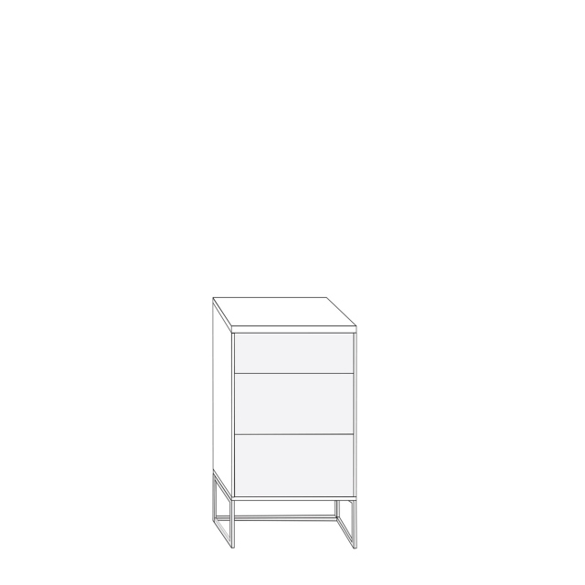 40cm 3 Drawer Bedside Cabinet 67cm High - Coruna