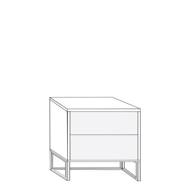 60cm 2 Drawer Bedside Cabinet 47cm High - Coruna