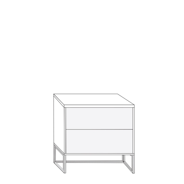 60cm 2 Drawer Bedside Cabinet 61cm High - Coruna