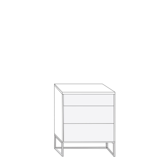 60cm 3 Drawer Bedside Cabinet 67cm High - Coruna