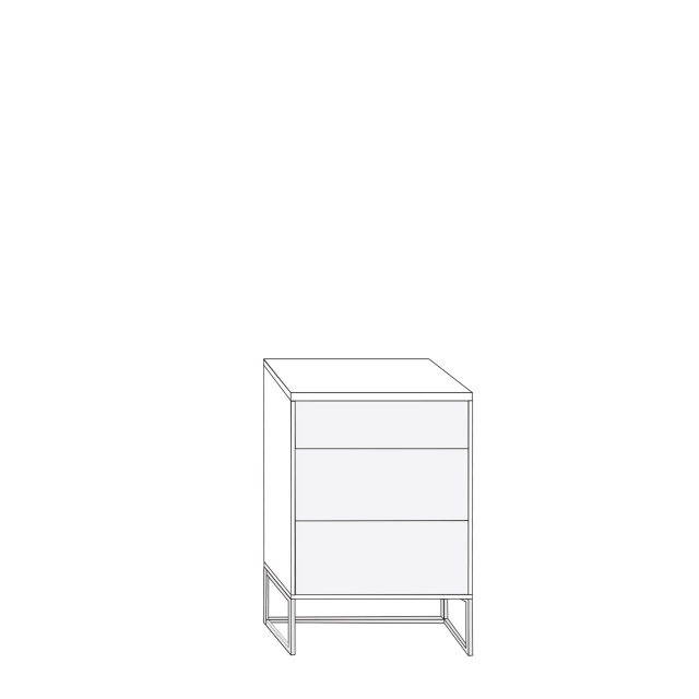 60cm 3 Drawer Bedside Cabinet 81cm High - Coruna