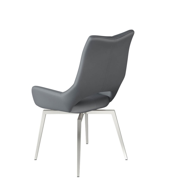 Swivel Dining Chair In Faux Leather - Aristo