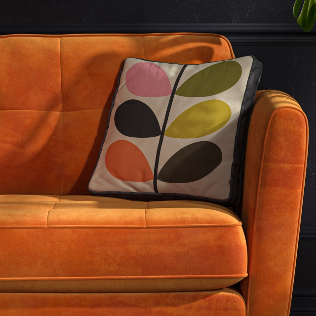 Small Sofa In Fabric - Orla Kiely Ivy