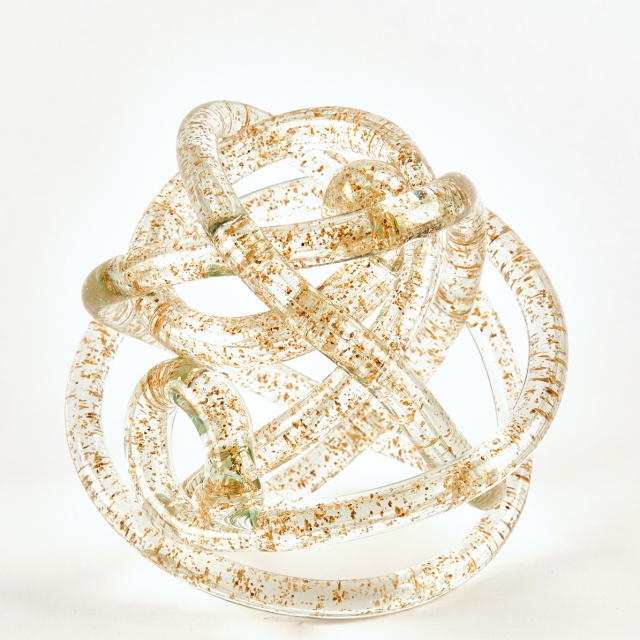 Gold Ornament Leaf Sculpture - Knot