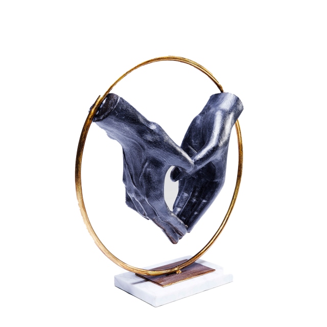 Metallic Heart Hands Sculpture - Elements