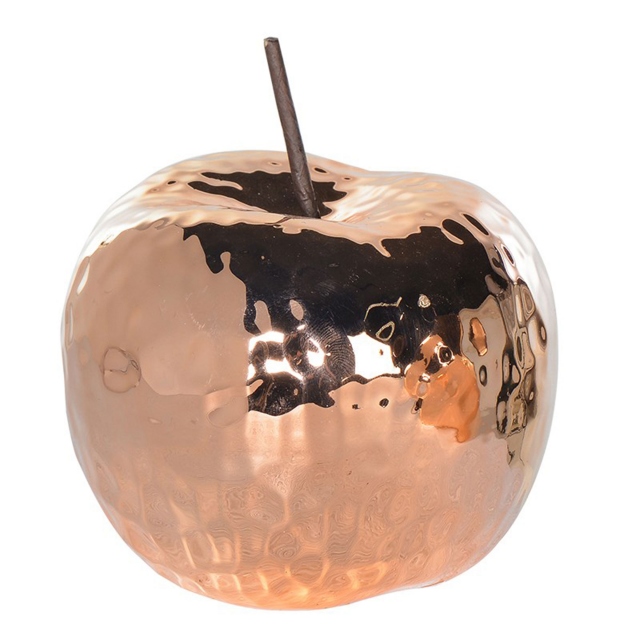 Copper Ceramic Hammered Sculpture - Apple