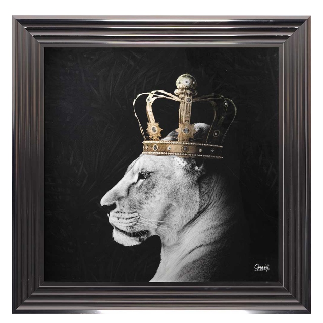 Framed Print - Lion 'Queen' Metallic