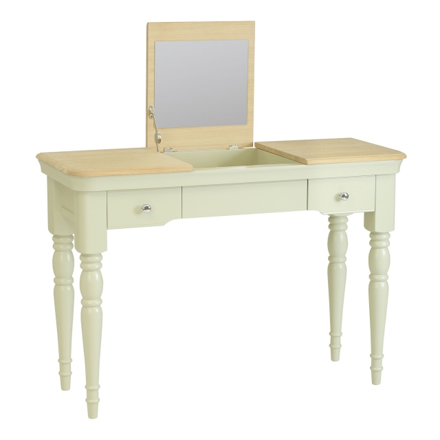 Dressing Table With Mirror In Oak Finish - Reed