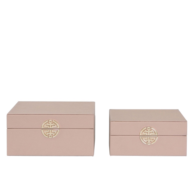 Set of 2 Pink & Gold Jewellery Boxes - Nara