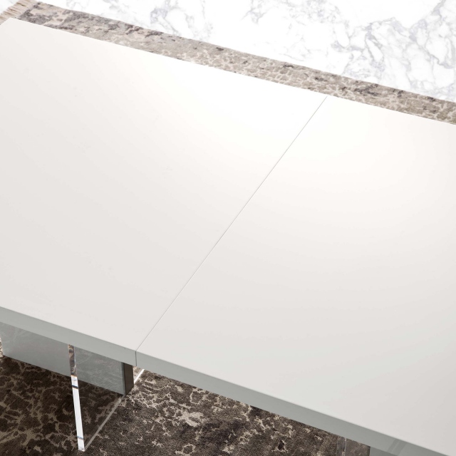 Extending Dining Table In White High Gloss - Polar