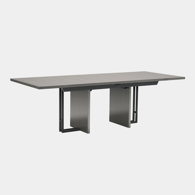 Extending Dining Table In Silver High Gloss Finish - Savona