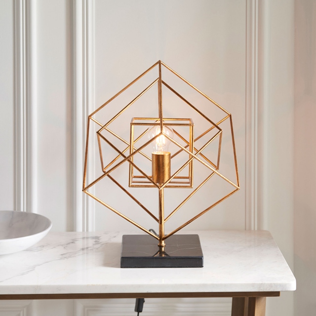 Antique Gold Table Lamp - Caja