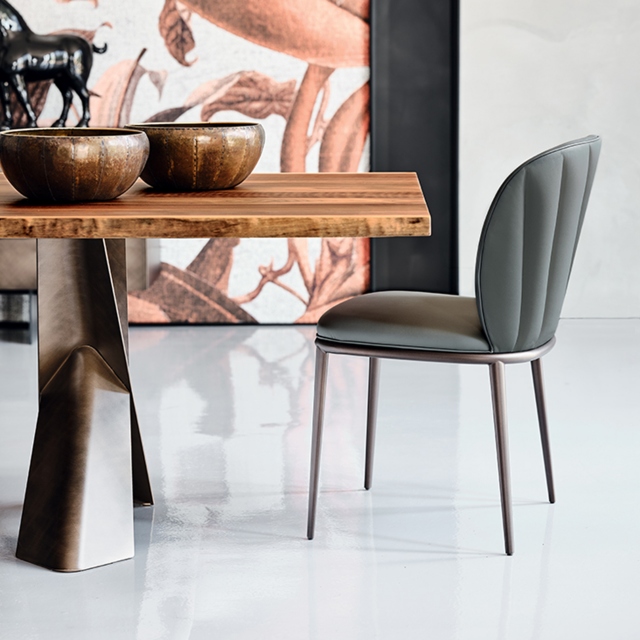 Dining Chair In Synthetic Leather & Metal Leg - Cattelan Italia Chrishell ML