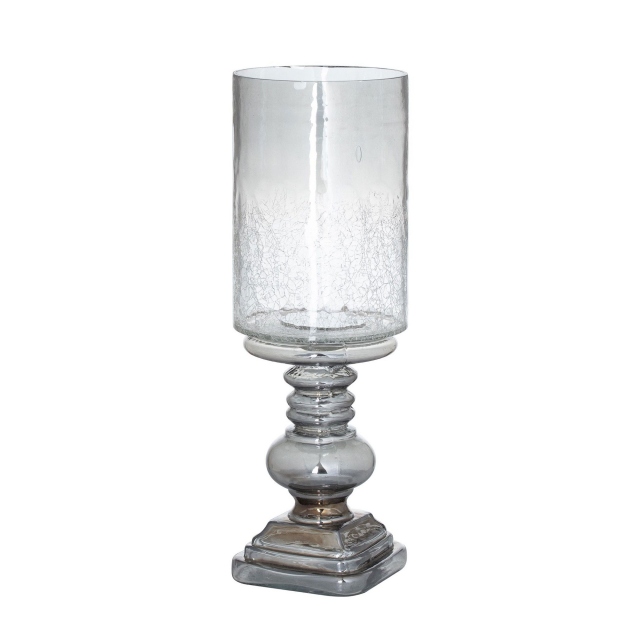 Smoked Midnight Candle Holder - Glass