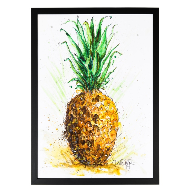 Framed Print by Della Doyle - Original Pineapple Liquid Art