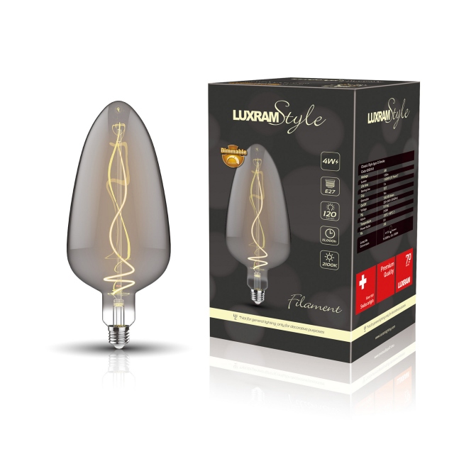 Decorative LED 4w ES Smoked Light Bulb - Verona
