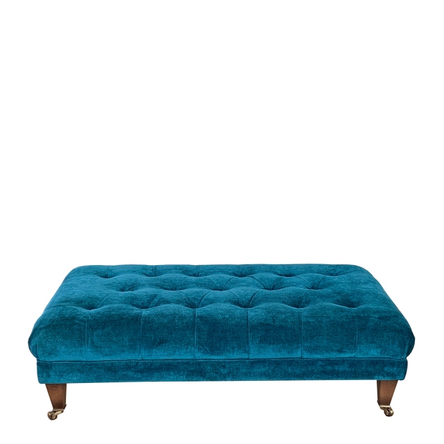Small Button Footstool In Fabric - Blackwell