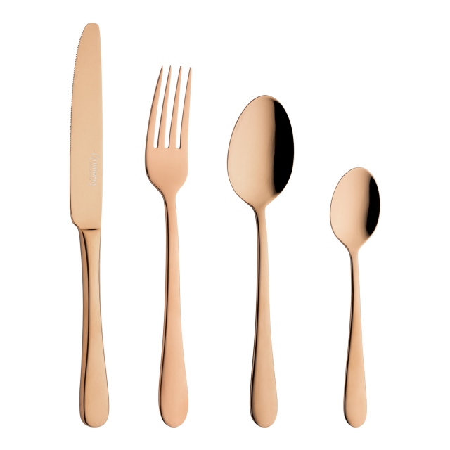 16 Piece Stainless Steel Copper Finish Cutlery Set - Windsor