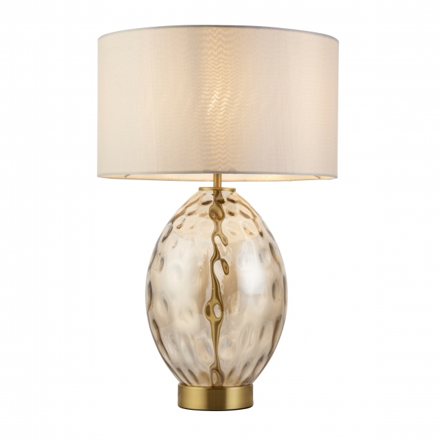 Amber Glass Table Lamp - Bethany