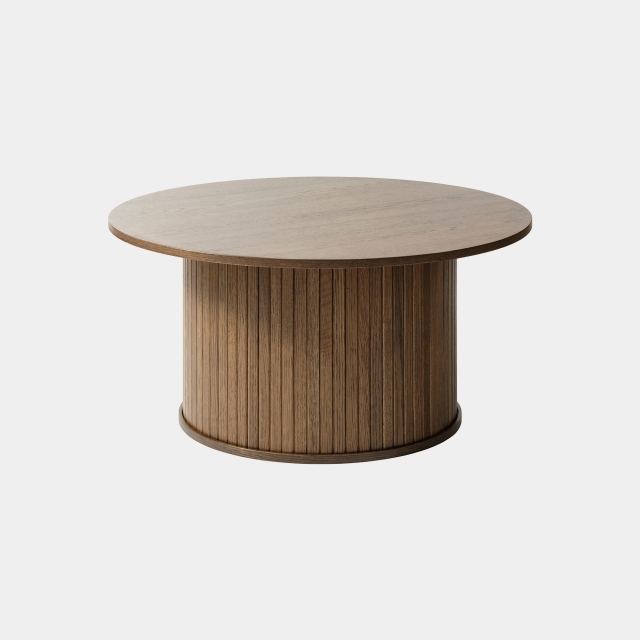 Round Coffee Table In Smoked Oak Finish - Eden