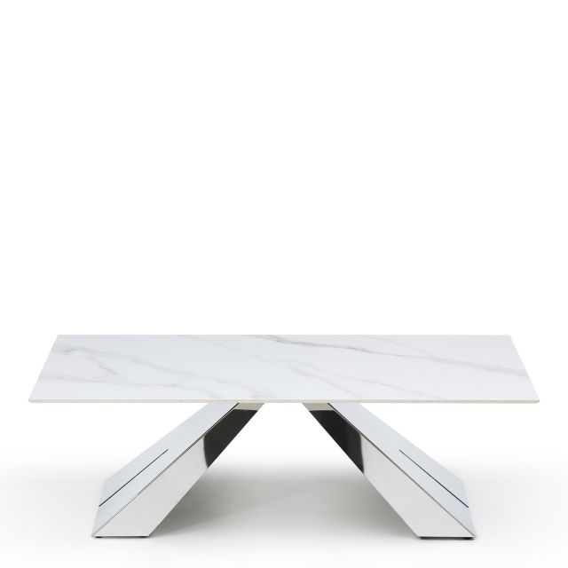 Coffee Table With Matt White Ceramic Top - Malaga