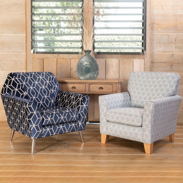 Accent Designer Chair In Fabric - Mabel