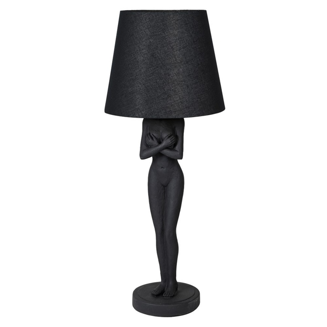 Black Table Lamp - Lady Figure