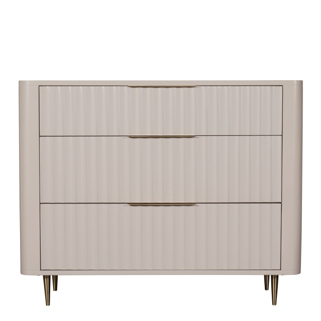 3 Drawer Chest High Gloss Finish - Lille