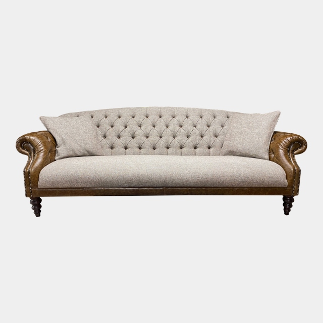 Harris Tweed Grand Sofa In Fabric & Leather - Tetrad Arbroath