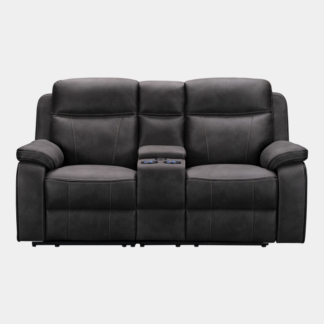 2 Seat Power Recliner Sofa With Smart Console In Atlanta Linen Fabric - Atlanta