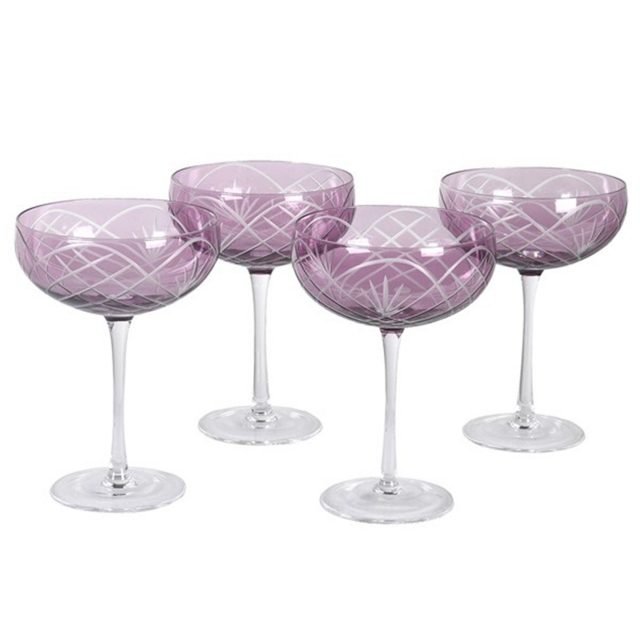 Set of 4 Champagne Saucers - Connaught