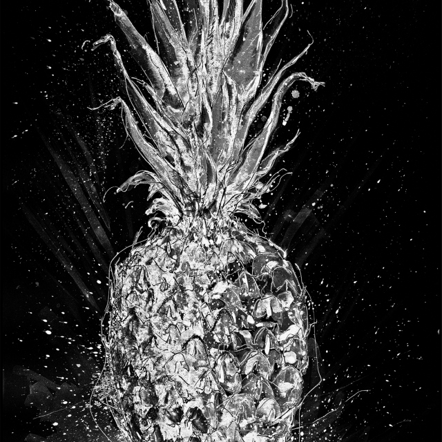 Liquid Art by Della Doyle - Snow Pineapple