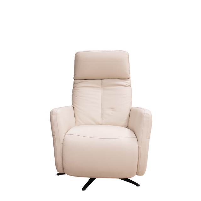 Swivel Recliner Chair In Leather - Cayenne