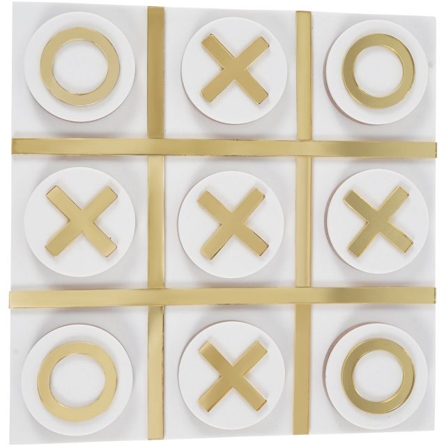 White & Gold Noughts & Crosses - Rowena