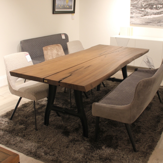 220cm Suar Planked Raw Edge Dining Table - Item as Pictured - Jackson