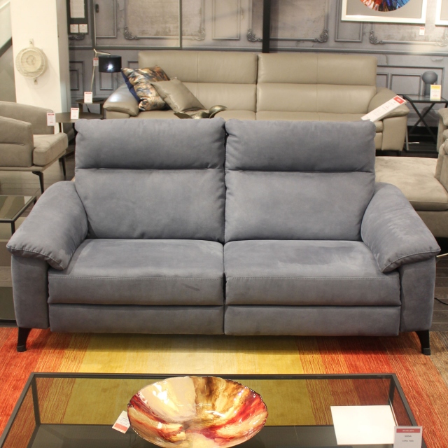 3 Seat Sofa With 2 Power Recliners In Microfibre Cashmere - Item as Pictured - Treviso