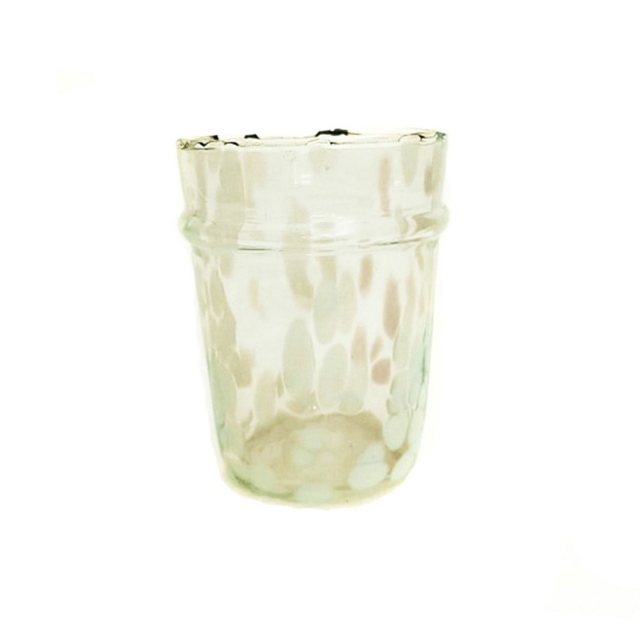 White Speckled Glass Tumbler - Confetti