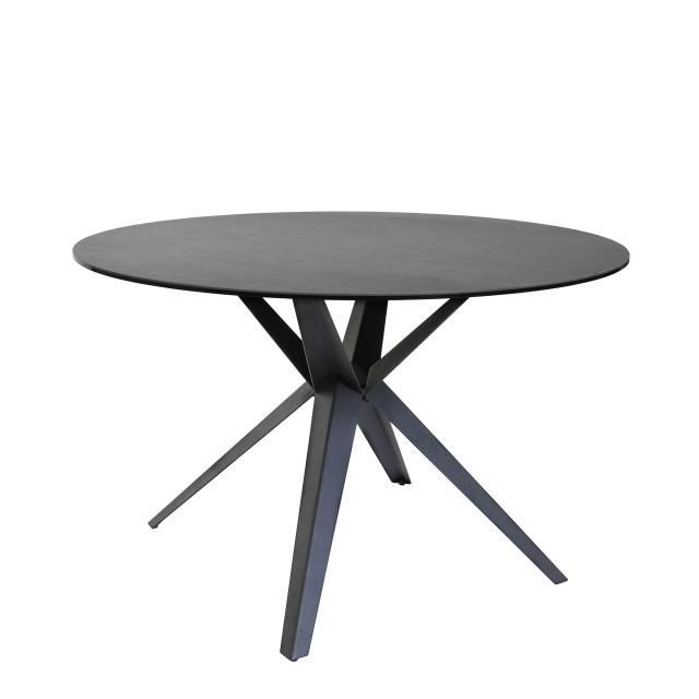 120Øcm Round Dining Table In Ceramic Dark Grey - Betina
