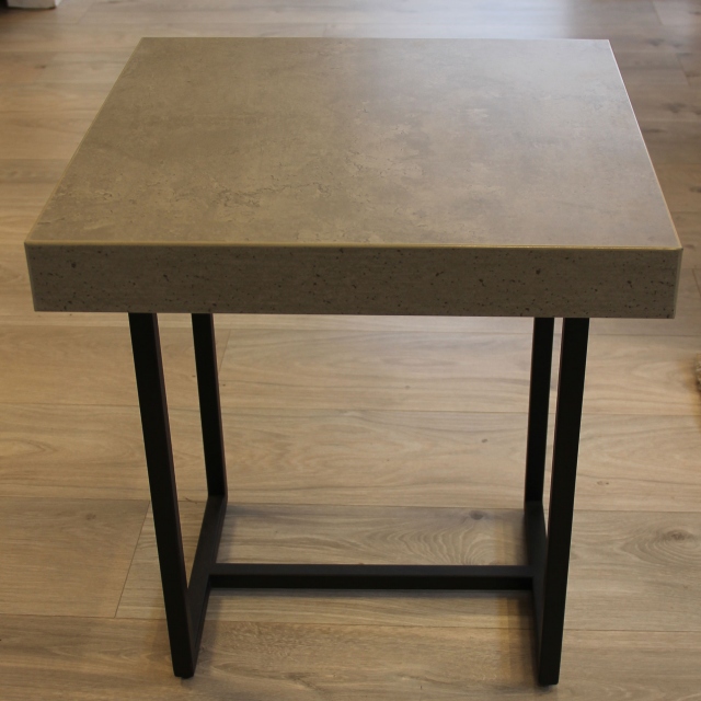 Lamp Table With Concrete Effect Top & Black Metal Base - Item as Pictured - Seattle