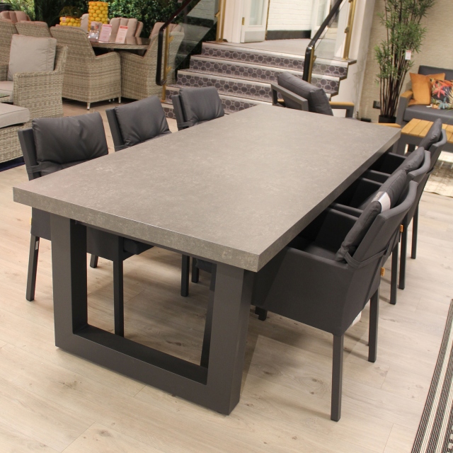 240cm Ceramic Dining Table With 6 Chairs - Item as Pictrued - Monterey