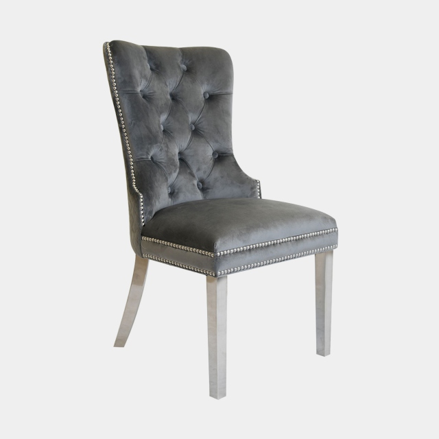 Quilted Back Dining Chair In Velvet - Metropole