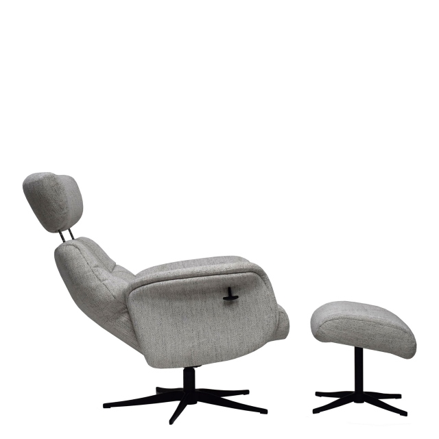 Swivel Recliner Chair & Footstool In Fabric - Senator