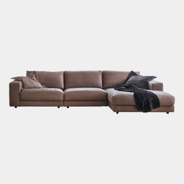 Large Sofa With RHF Chaise In Leather - Domino