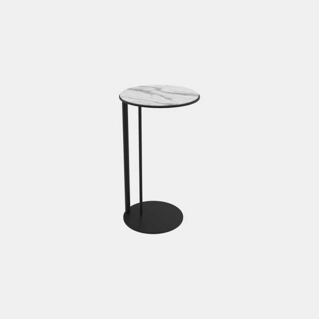 Large Side Table In White Marble Ceramic - Toulon