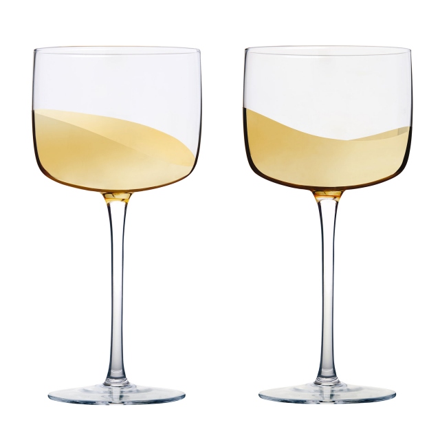 Gold Gin Glasses - Wave