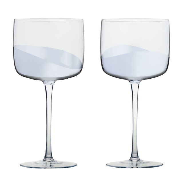 Silver Gin Glasses - Wave