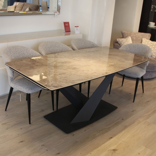 180cm Extending Pedestal Base Dining Table - Item as Pictured - Cassino