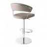 Adjustable Stool In Leather & P77 Chromed Frame - Connubia Calligaris New York