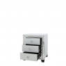 3 Drawer Bedside Cabinet In Clear White & Mirror Finish - Madison